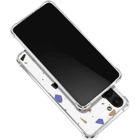 White Terrazzo Galaxy S24 FE Clear Case